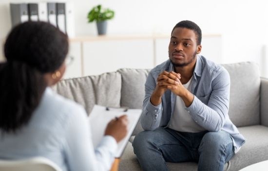 man consulting doctor about prostate cancer